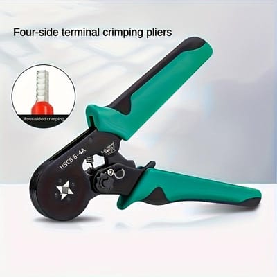 1pc Pince à sertir, Outil de sertissage de bornes tubulaires, HSC8 6-4A/0.25-10Mm², Pince à sertir à cliquet auto-ajustable, Convient pour la réparation de vélos