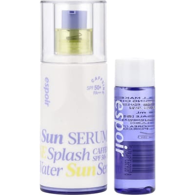 Espoir, Sérum Solaire Water Splash, SPF 50+ PA+++ et Huile Démaquillante Tout Maquillage, coffret 2 pièces white