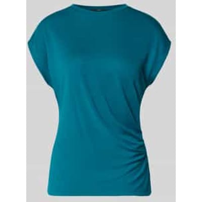 T-shirt van viscosemix met draperieën