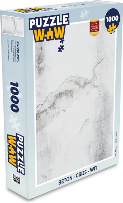 Puzzel Beton - Grijs - Wit - Legpuzzel - Puzzel 1000 stukjes volwassenen