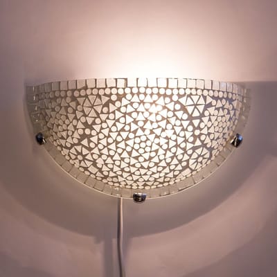 LM-Collection Nemaan Wandlamp - 26x17cm - E14 - Wit - Glas - muurlamp slaapkamer, muurlamp woonkamer, muurlamp binnen, wandlamp badkamer, wandlamp binnen woonkamer, wandlamp binnen, wandlampen