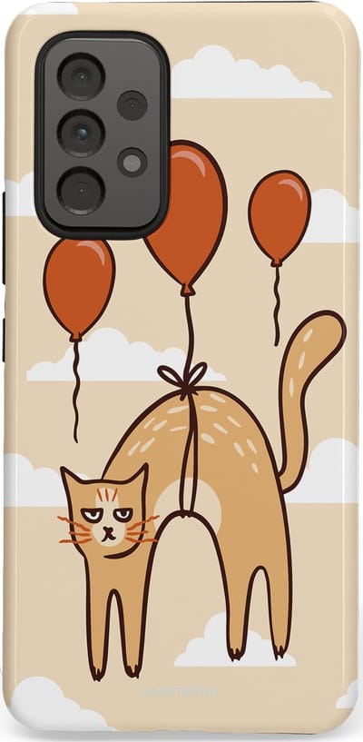 Casetastic Hoesje Geschikt voor Samsung A53 - Stijlvolle Beschermende Duo-layer Case - Kattenfeest Ballonnen