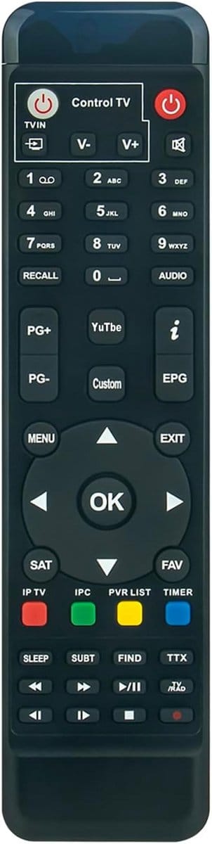 VINABTY Vervanging Afstandsbediening Compatibel met GTmedia FreeSat Super Golden V8 Nova V9 Pro Digitale Satelliet Ontvanger Decoder DVB-S2/T2/C HD IPTV Box