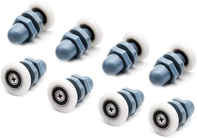 Vervangende Rollen voor Douchedeuren - 8 Stuks Plastic Rollen voor Ronde en Glijdende Douchedeuren, Douchecabine en Halfronde Deuren
