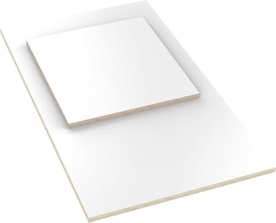 Tafelblad Multiplex - Werkblad Berkenhout - Blad Opknappen - Melamine Coating - 100x70 cm - Wit