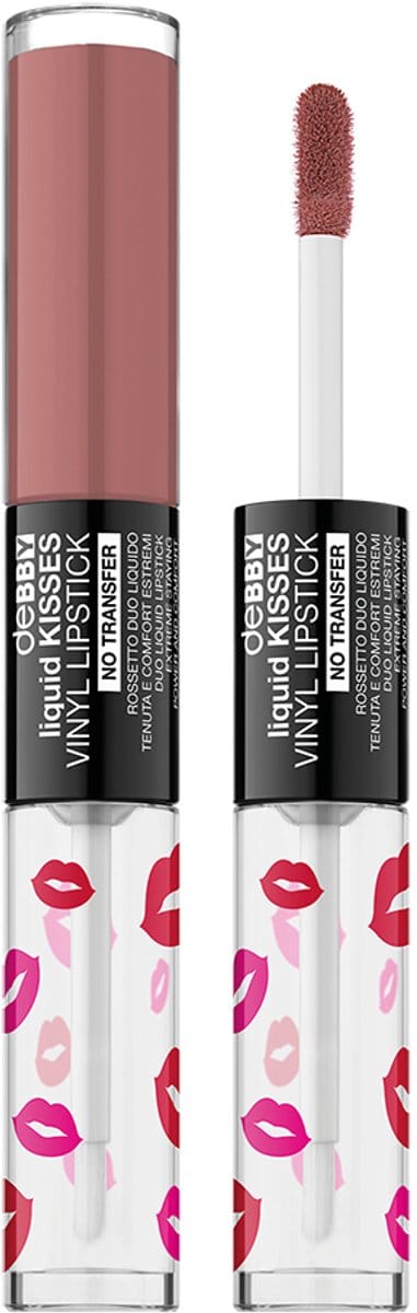 deBBY Liquid Kisses Vinyl Lipstick, Bruin, Cappuccino, 1 kleuren, Kleurend, Glans, Vloeistof