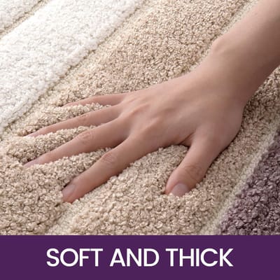 Famanu - Beige microvezel badmat 50 x 80 cm, absorberend, wasbaar, antislip