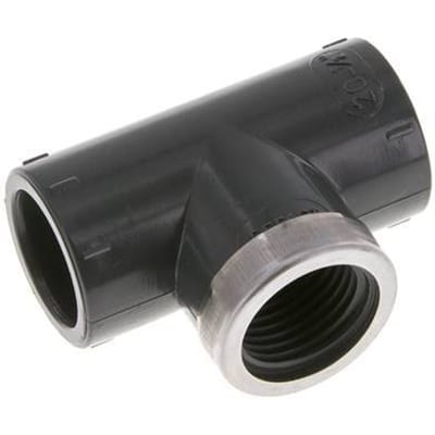 PVC T-Stuk Lijmmof 20mm x Binnendraad Rp1/2 ''