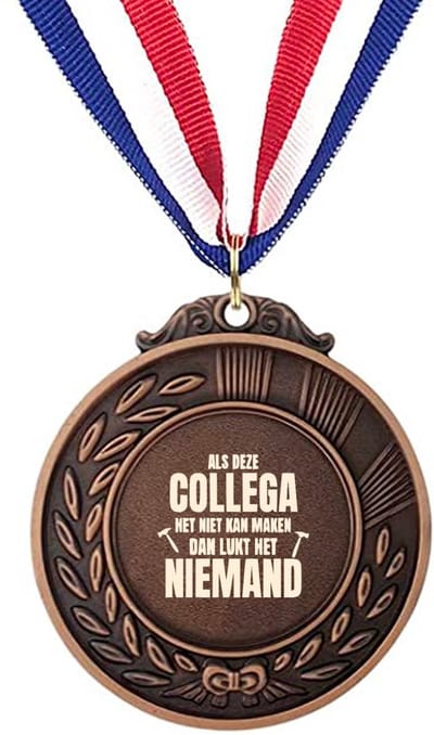 Akyol - als deze collega het niet kan maken dan lukt het niemand medaille bronskleuring - Collega - medewerkers - cadeau