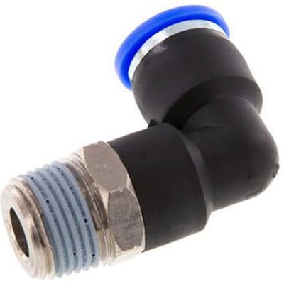 3/8'' x 3/8'' NPT 90 graden L-verbinding Messing/PBT Insteekfitting Buitendraad Draaibaar NBR [2 Stuks]