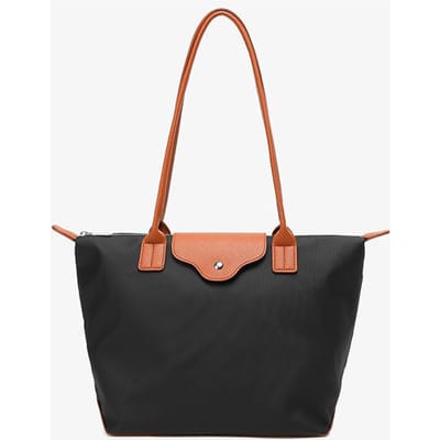 College Stijl Grote Capaciteit Werk Commute Waterdichte Computer Schouder Tote Tas voor Vrouwen Reizen Textuur Lichtgewicht Grote Tas zwart