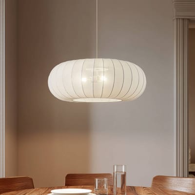 Lindby - Hanglamp - 3lichts - Textiel, metaal - H: 26 cm - E27 - wit