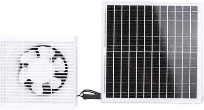 Zonne-uitlaatventilator - Ventilatieset - Lucht circuleren - Slimme zonne-aanpassing - 20W Zonnepaneel - Zwart