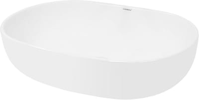 Ovale Keramische Opzetwastafel Wit 60x42cm - Wastafel Badkamer Wastornkast
