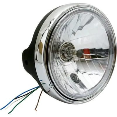 Motorfiets koplamp met gladde optische behuizing h4 lamp + positielicht Avoc Guzzi Homologue CE