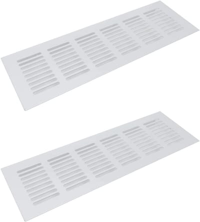 Set van 2 Rechthoekige Ventilatieroosters in Wit - Universele Afdekking voor Vloer, Plafond, Wand en Raam