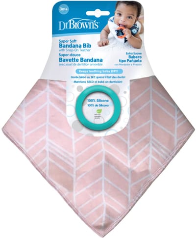 Dr Brown's - Slabetje Met Bijtring - Baby slabbetjes bandana stijl 3+ m