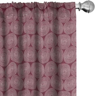 ABAKUHAUS Abstrakt – Geometrische gordijnen, 2x75x225 cm – Microvezel, halverduisterend, licht maroon/wit