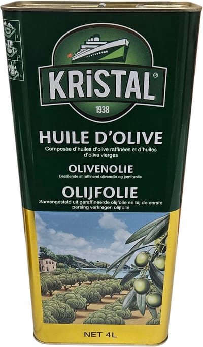 Kristal Olijfolie – 4L – Riviera Blend – Zachte Smaak – Ideaal voor Bakken & Braden