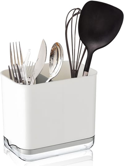 Dailygoods- Afdruiprek Multifunctioneel - Eetstokjeshouder - Bestekhouder - Keukengerei Houder - Afvoerrek met Lekbak - Plastic Materiaal