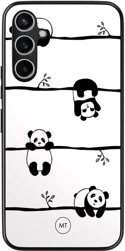 Hoesje geschikt voor Samsung Galaxy A54 - Panda - TPU Hard Case Backcover - Zwart, Wit - Mooie Telefoonhoesjes