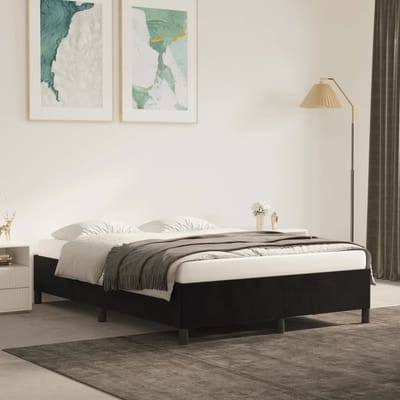 vidaXL - Bedframe - zonder - matras - 140x200 - cm - fluweel - zwart