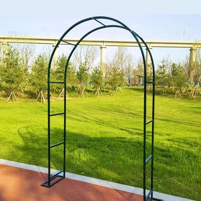 Metalen Rozenboog - Tuinboog Klimplanten - Decoratie Entree - Verstelbare Breedte - 1.2 tot 3.5m - Zwart