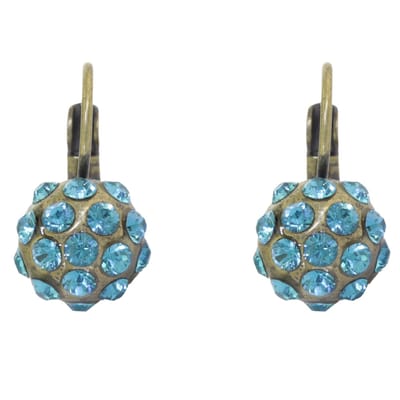 Behave – Dames oorhangers – Turquoise blauw kristal – Vintage stijl