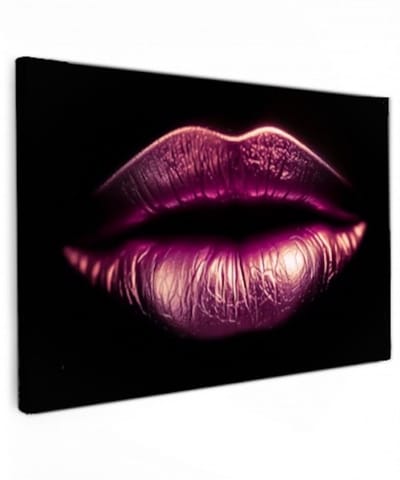 Canvas schilderij - Lipstick - 60x40 cm - Abstracte kunst - Huis decoratie woonkamer - Keuken muur schilderijen - Wanddecoratie accessoires - Kamer interieur natuur