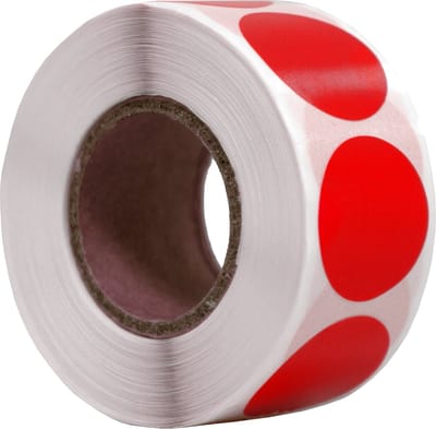 500 Etiketten Rond Rood 20 mm op Rol - Sluitzegel - Markeringspunten - Blanco ronde stickers - DULA