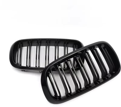 Grille - Voor BMW X5/X6 F15/F16 F85/F86 2014-2017 - Auto accessoires - Niergrille - Gloss Zwart - Dubbele lijn