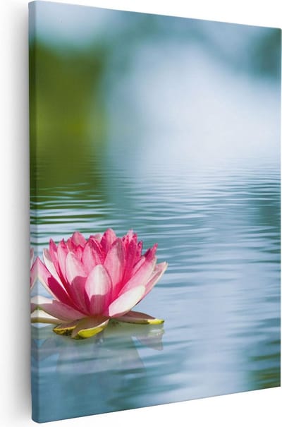 Artaza Canvas Schilderij Lotusbloem - 40x50 cm - Muurdecoratie Water - Wanddecoratie Woonkamer - Kamer Accessoires