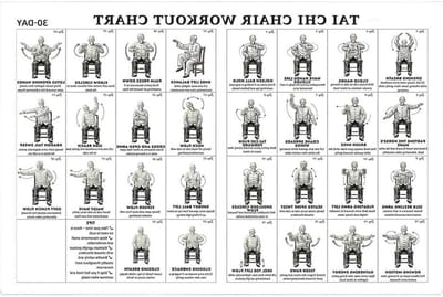 Stoel Oefening Chart - Fitness Poster - Dagelijkse Training - Gedetailleerde Visuals - 12x18 Inch - Mannelijk