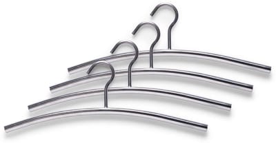 NTH products- Kleerhangers Set van 4 Stuks - Roestvrij Staal - Antislip - Voor Jassen/Mantels - Elegant Design - 43,5 x 15 cm - Kledinghangers