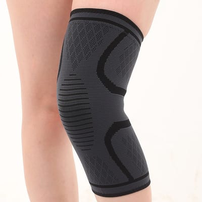 Jonyx - Kniebrace - Compressiebrace - Bandage - Sportbrace - Tegen blessures - Elastisch - Grijs - Maat S