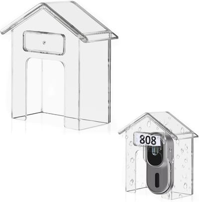 Deurbel Regenkap - Weerbestendige Afdekking - Buitenbeveiliging - Eenvoudige Installatie - 104 x 9 x 45 cm - Transparant