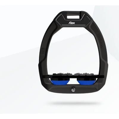 Zwart/zwart/blauwe Ultra Grip veiligheidszaadjes voor paardrijden Flex-On Safe-On
