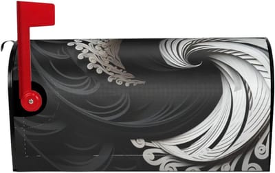 Brievenbusomslag - Brievenbus decoratie - Buiten versieren - Magnetisch en waterdicht - 25.5x21 inch - Zwart-wit
