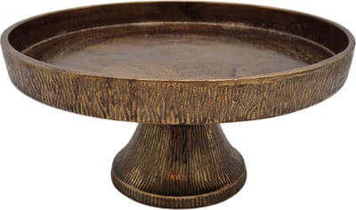 Deco4yourhome® - Taartplateau - Dienblad op voet - Antiek Goud - Gold - Rond - 27cm