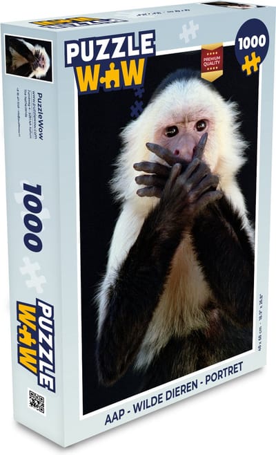 Puzzel Aap - Wilde dieren - Portret - Legpuzzel - Puzzel 1000 stukjes volwassenen