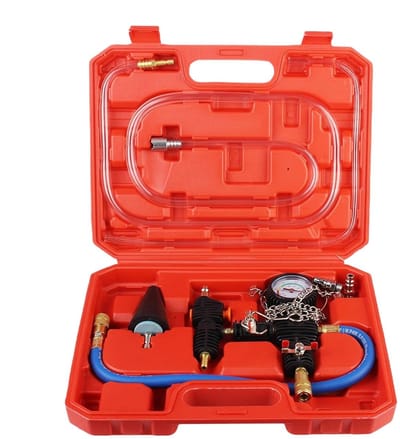 Koelmiddel druktester - Lekdetector systeem - Voertuigonderhoud testen - Vacuümvulling technologie - 28 cm pakket - Zilver