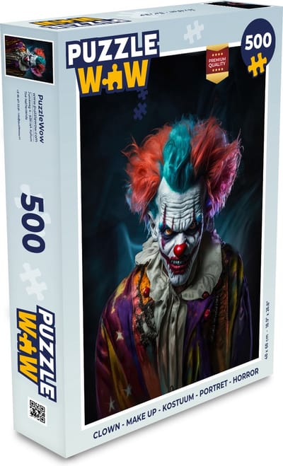 Puzzel Clown - Make up - Kostuum - Portret - Horror - Legpuzzel - Puzzel 500 stukjes