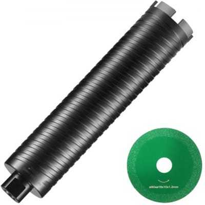 VEVOR Diamantboor Kernboor, 63,5 Mm Natte/Droge Diamantkernboor voor Bakstenen en Blokken, Betonkernboor Met Geleideboor en Zaagblad, 241,3 Mm Boordiepte, 5/8"-11 Binnendraad