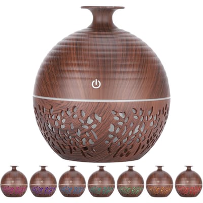 Uitgesneden Luchtbevochtiger Bureau LED Aroma Diffuser USB Mistmaker Essentiële Olie Diffuser gray