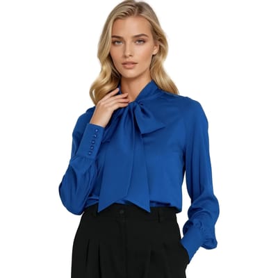 Vrouwelijke viscose blouse met riem Nife