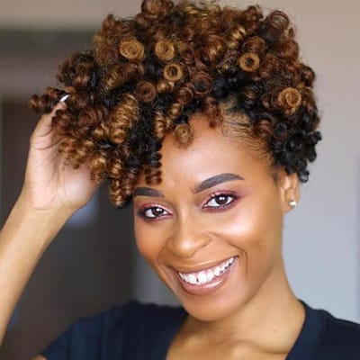 Set van 5 Haakvlecht Haarextensions voor Afro Kinky Haar - Korte Blonde Vlechtjes voor Zwarte Vrouwen en Kinderen (6mm, Zwart naar Blond)