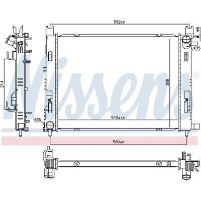 Radiator, motorkoeling NISSENS 606760