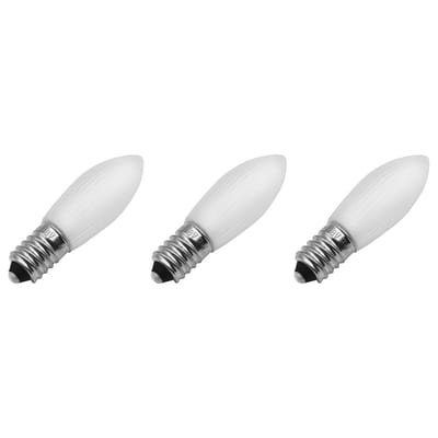 Reserve Kerstlampjes E10 - 3 stuks - Gloeilamp - 48V/3W - Warm Wit Licht - 2200K - 13 Lumen - Dimbaar - Mat