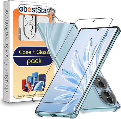 ebestStar - Hoes geschikt voor Honor 70, Silicone Slim Cover Case, Versterkte Hoeken en Randen hoesje, Transparant + Gehard Glas