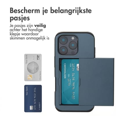 imoshion Hoesje met Pasjeshouder - Geschikt voor Apple iPhone 16 Pro - Donkerblauw